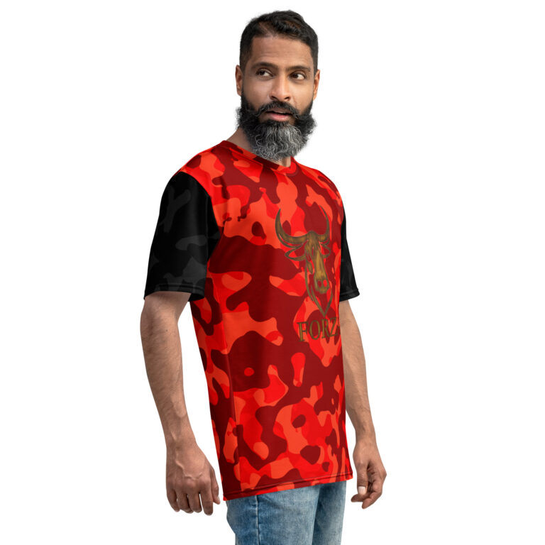 T-Shirt Collection Homme Forza Red and Black Camo – Image 4