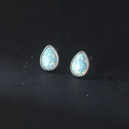 Boucles d'Oreilles Goutte d'Opale – Argent S925 & Opale d'Australie – Image 2