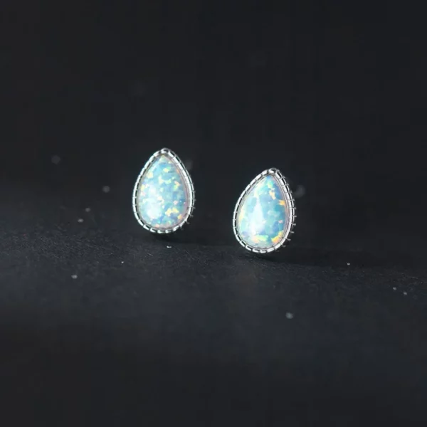 Boucles d'Oreilles Goutte d'Opale – Argent S925 & Opale d'Australie – Image 2