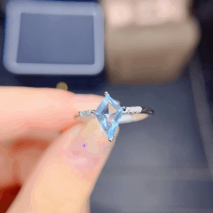 Bague « Céleste Azur » – Argent S925 & Topaze Bleue Naturelle – Image 2