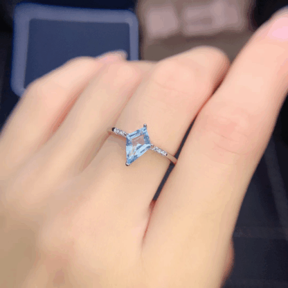 Bague « Céleste Azur » – Argent S925 & Topaze Bleue Naturelle – Image 5