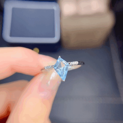 Bague « Céleste Azur » – Argent S925 & Topaze Bleue Naturelle – Image 4