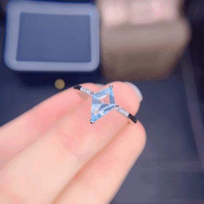 Bague « Céleste Azur » – Argent S925 & Topaze Bleue Naturelle – Image 3