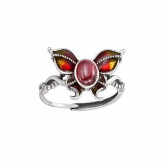 Bague « Papillon Grenat » en argent S925 – pierre naturelle