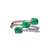Bague « Trinité d'Émeraude » en argent S925 – pierres naturelles