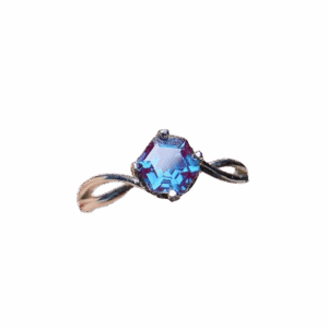 Bague « Fusion Mystique » – Argent S925 & Alexandrite Hexagonale