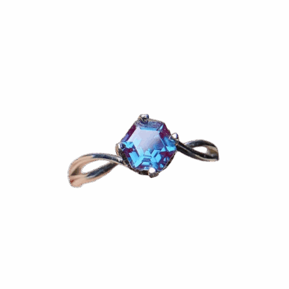 Bague « Fusion Mystique » – Argent S925 & Alexandrite Hexagonale