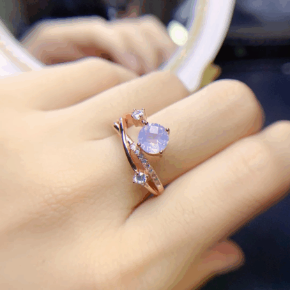 Bague « Triade Lavande » – Argent S925 Plaqué Or Rose & Améthystes Naturelles – Image 2