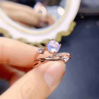 Bague « Triade Lavande » – Argent S925 Plaqué Or Rose & Améthystes Naturelles – Image 6