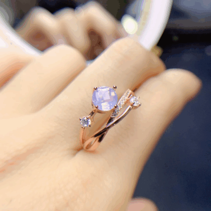 Bague « Triade Lavande » – Argent S925 Plaqué Or Rose & Améthystes Naturelles – Image 5
