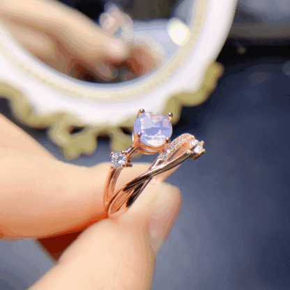 Bague « Triade Lavande » – Argent S925 Plaqué Or Rose & Améthystes Naturelles – Image 4