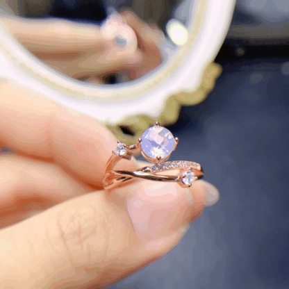 Bague « Triade Lavande » – Argent S925 Plaqué Or Rose & Améthystes Naturelles – Image 3