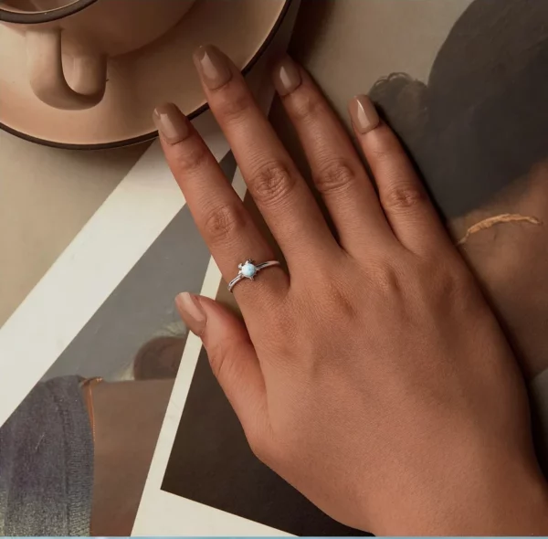 Bague Tortue d’Azur – Argent S925 & Larimar Naturel – Image 4