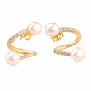 Boucles d’oreilles plaqué or avec Perles d’Eau Douce et Zircons