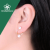 Boucles d’oreilles plaqué or avec Perles d’Eau Douce et Zircons – Image 4