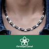 Collier "Geometric Dash" en acier plaqué titane et céramique avec disques d’hématite noire – Image 3
