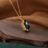 Collier et pendentif "Carreau Exquis" en pierre fine et argent S925 plaqué or 14K – Image 2
