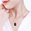 Collier et pendentif "Carreau Exquis" en pierre fine et argent S925 plaqué or 14K – Image 3