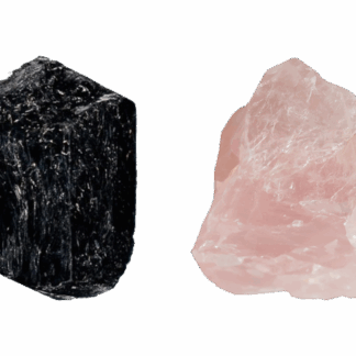 Offre "Nuit Tranquille" Tourmaline noire 100-200 grammes et Quartz Rose 100-150 grammes