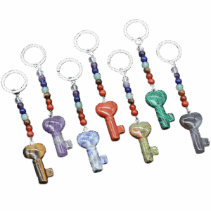 Porte-clés « Clé des Chakras » – Breloque en pierre naturelle