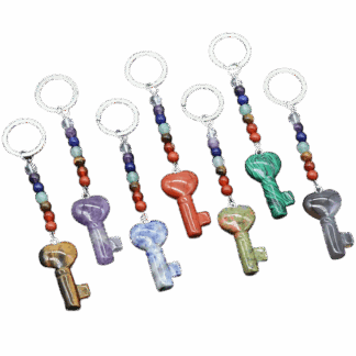 Porte-clés « Clé des Chakras » – Breloque en pierre naturelle