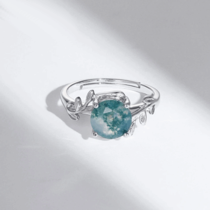 Parure "Éveil Naturel" en Argent S925 – Agate Mousse – Image 2