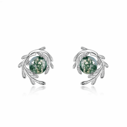 Parure "Éveil Naturel" en Argent S925 – Agate Mousse – Image 4