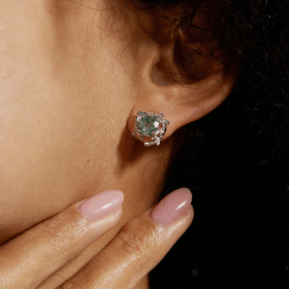 Parure "Éveil Naturel" en Argent S925 – Agate Mousse – Image 3