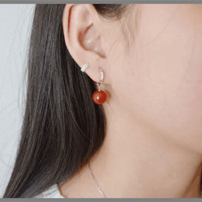 Pendantes Solaires – Boucles en argent et cornaline – Image 2