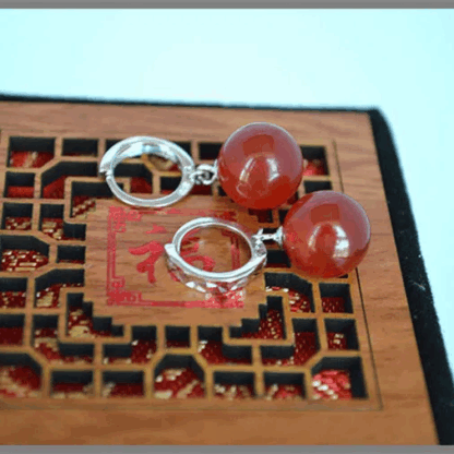 Pendantes Solaires – Boucles en argent et cornaline – Image 3