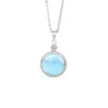 Pendentif Larimar & Zircon – Sérénité Éblouissante en Argent 925