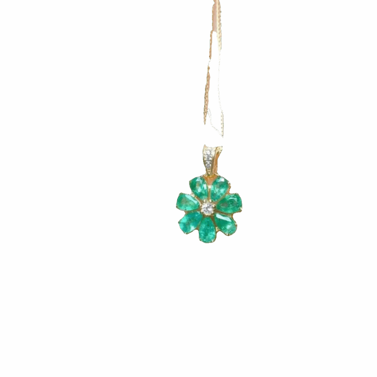 Pendentif "Éclosion d'Émeraude"
