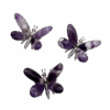 Broche « Papillon Améthyste » en pierres naturelles (env. 37 x 35 mm)
