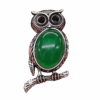 Broche « Chouette de Sagesse » en pierre naturelle (env. 45 mm)