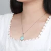 Pendentif Larimar & Zircon – Sérénité Éblouissante en Argent 925 – Image 2