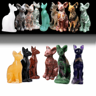 Chat Protecteur en Pierre Naturelle – Sculpture artisanale (7 à 8 cm)