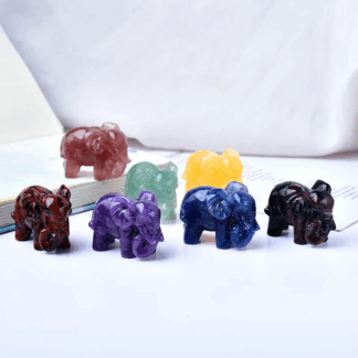 Éléphant de Sagesse en Pierre Naturelle – Sculpture Énergétique (4,5 cm)