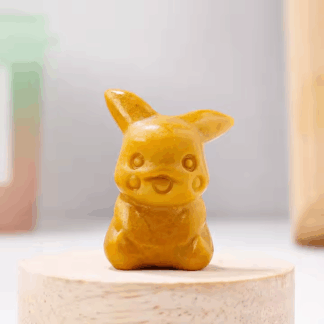 Mini-sculptures Pokémon en pierres naturelles Pikachu