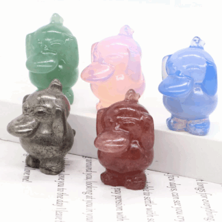 Mini-sculptures Pokémon en pierres naturelles Psykokwak