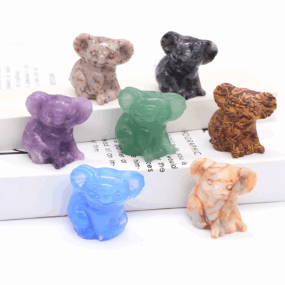 Koala en Pierre Naturelle – Sculpture Tranquille (3 cm)